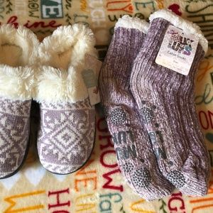 MUK LUKS Slipper/Cabin Sock 7/8 Violet